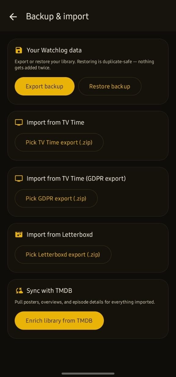 Backup & Data Import