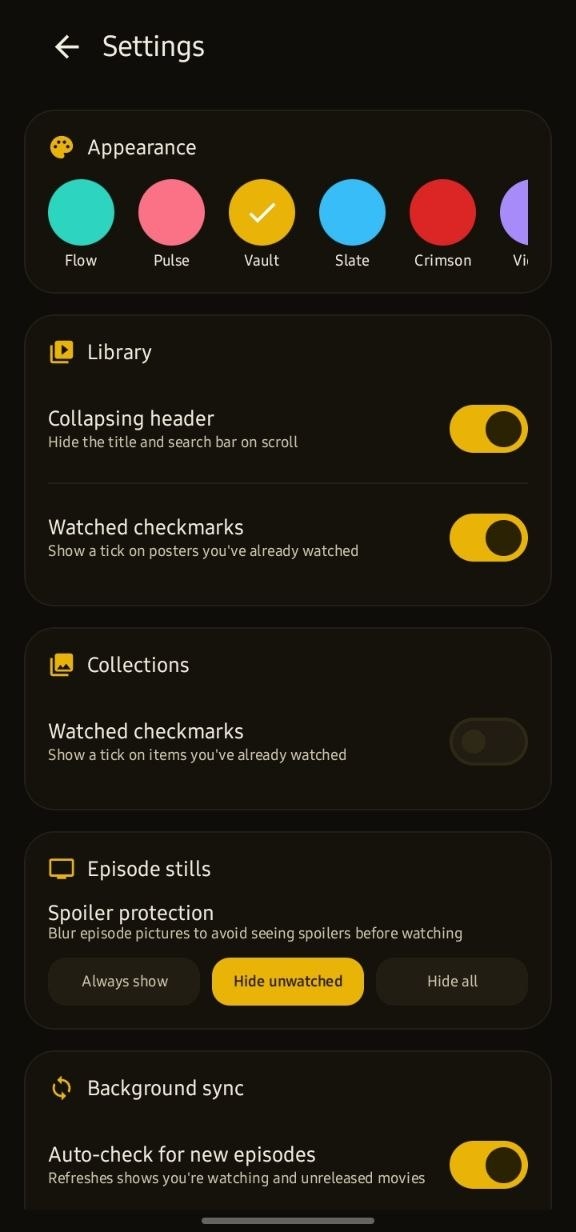 Theme Accents & Settings