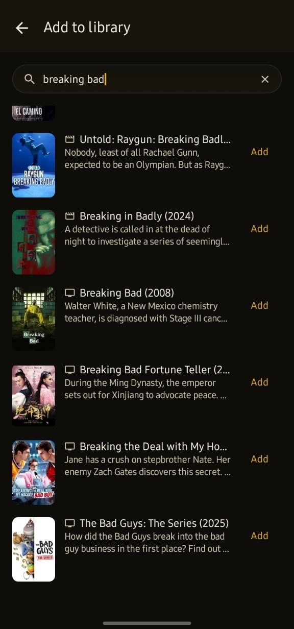 Live TMDB Search & Quick Add